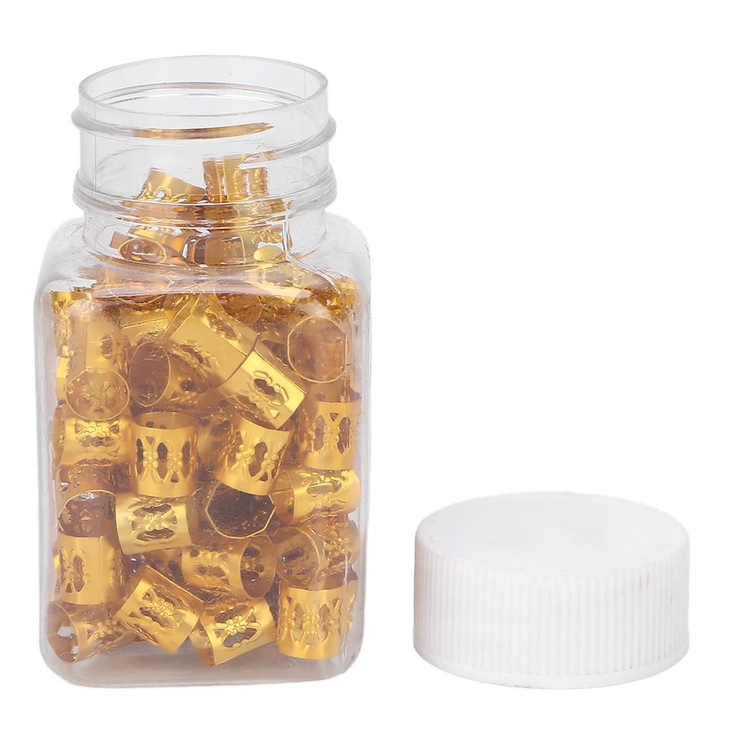100Pcs Hair Dreadlocks Beads Fashion Trend Hollow Resist Oxidation Sufficient Quantity Hair Braiding Tubes for Home