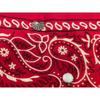Used 80s USA-made bandana, red, paisley, with concho and studs, made in America