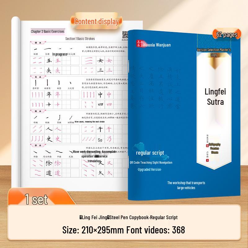 Huaxia Scrolls: Lu Zhongnan Lingfei Jing Regular Script Penmanship Copybook for Students and Adults