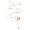 Fashionable Artificial Zircon Gourd Necklace 48cm Gold Plated Long Chain Neck Jewelry For Daily Wear & Parties
