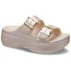 Crocs Classic Cloud Comfort Metal Buckle Slide Sandals Women Sandals Beige Gold 215552-2TC
