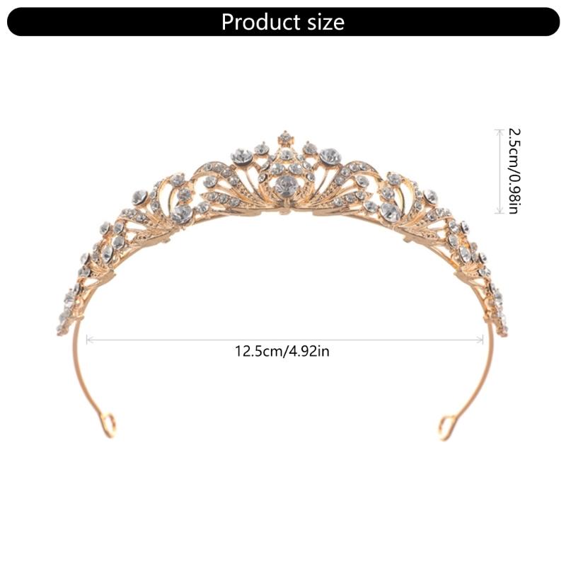 Elegant Rhinestones Bridal Crowns For Weddings Lightweight Metal Queen Crowns Headbands For Bride And Special Occasion