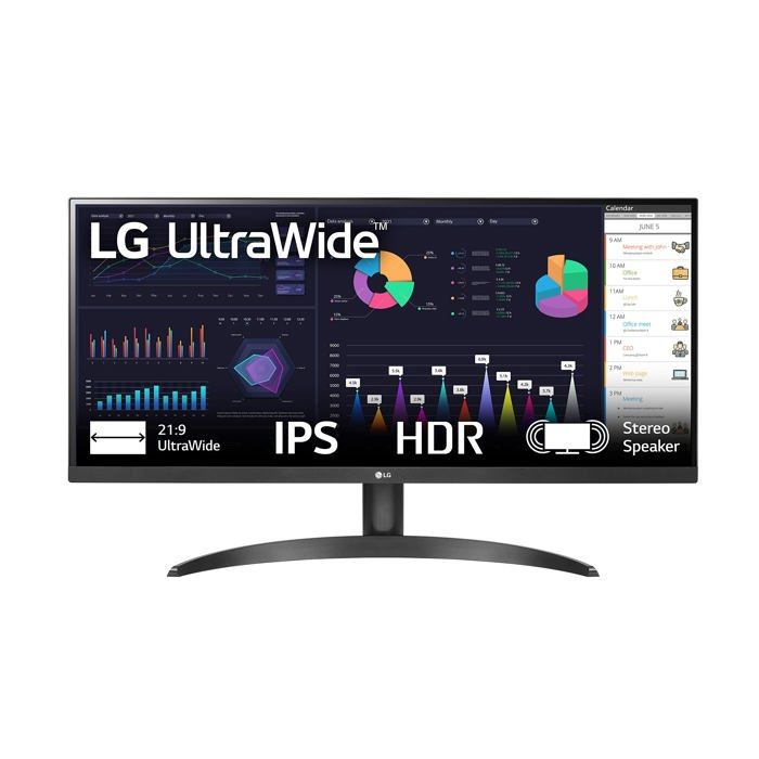 Écran LG - UltraWide 29 - IPS - 2560x1080 - 21:9 - Blanc