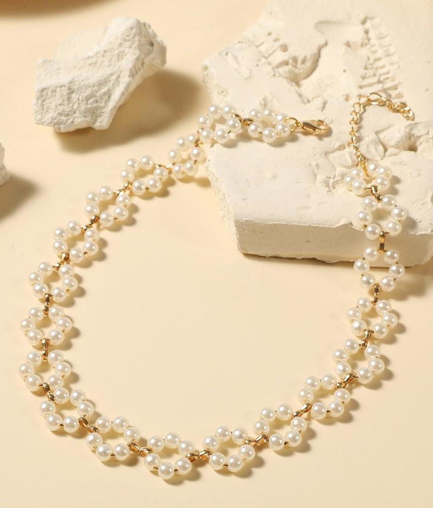 Latest Stylish Pearl Chain Pendant Choker Necklace for Women and Girls