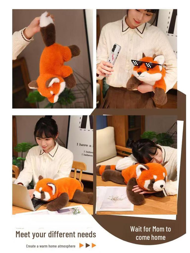 Red Panda Plush Fox Doll - Cute Raccoon Toy for Children, Girls, Birthday Gifts