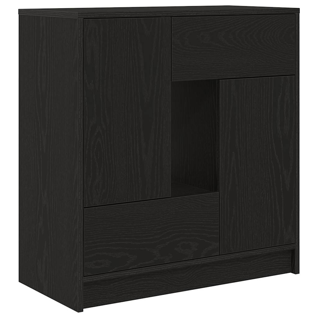 Sideboard with Drawers and Doors Black Oak Effect