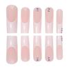 Disposable Press-On Nails With Rhinestone Accents French Tip White Edge Minimalist Style Glue Gel Adhesive Options