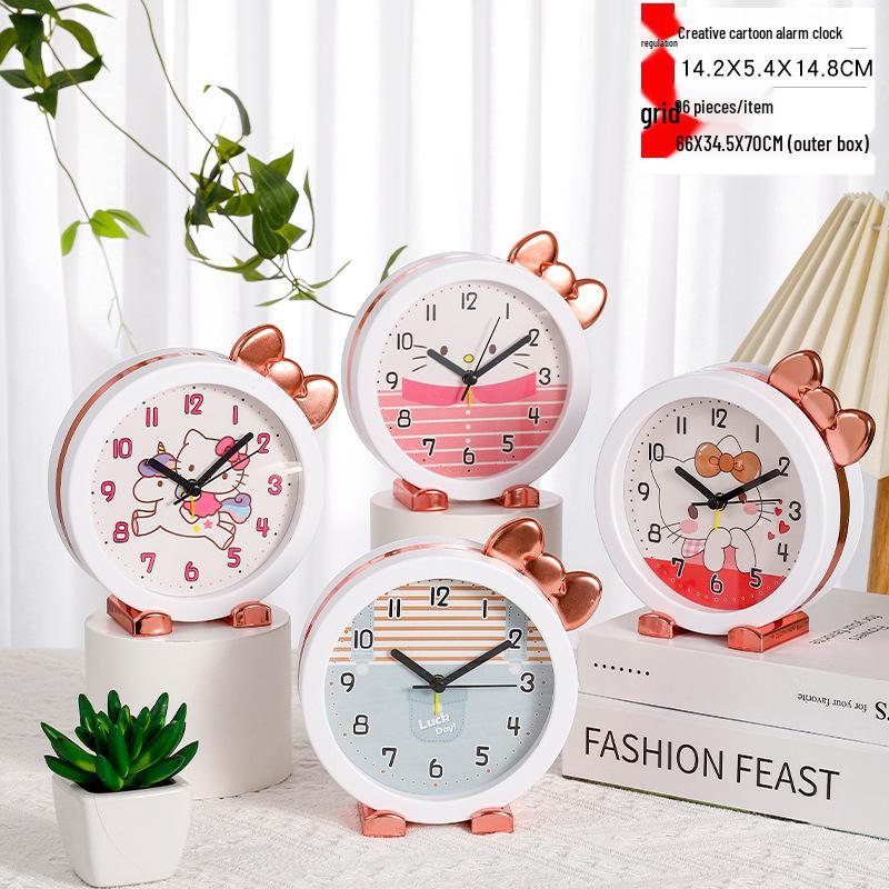 Retro-Wecker mit lauter Glocke und Nachtlicht – geräuschloser Nachttischwecker, kreatives Geschenk für Studenten und als Schlafzimmerdekor