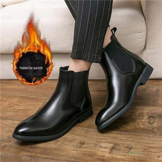 Herren Wildleder Chelsea Boots im koreanischen Stil - Herbst/Winter Spitzschuhe High-Top Schuhe