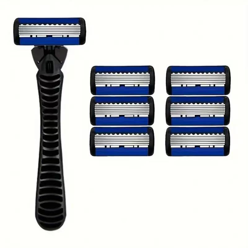 

Мужская 6-слойная бритва для гладкого бритья 1 Handles + 6 Blades