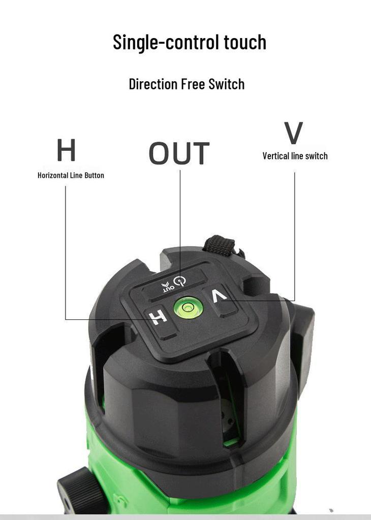 High Precision 3D Green Laser Level Wall Mount with Auto Line Drawing