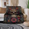 Day of the Dead Sugar Skull Art PrintBlanket Flannel Throw Blanket for Sofa, Bed, Travel, Camping, Office, Couch, Chair, And Bed Gift for Ch