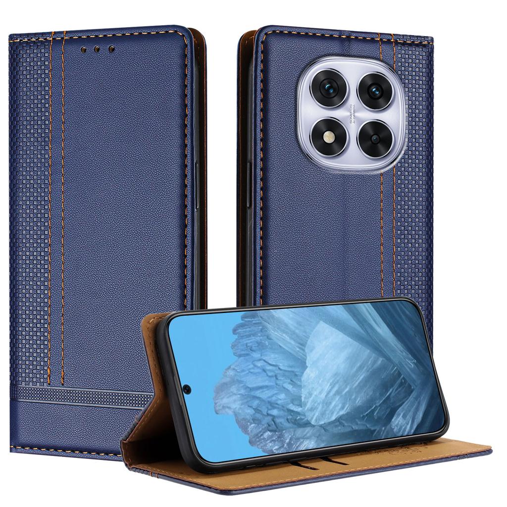 Etui dla Xiaomi Redmi Note 14 Pro 5G Wzór kratki w kształcie litery L Skórzany stojak Pokrowiec na telefon z przegródkami na karty