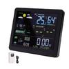Wireless Weather Clock Indoor Outdoor Hygrometer Thermometer Air Pressure Sunset Sunrise Time Color Display Dual Alarm