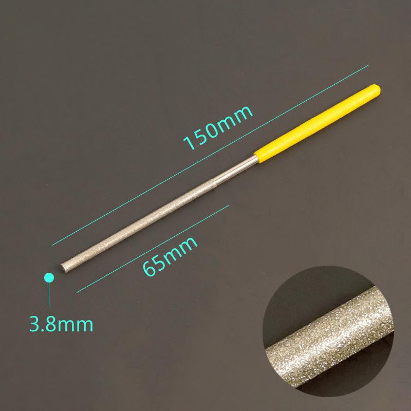 Diamond Cylindrical File 1/1.2/1.5/1.7/2.2/2.7/3.3/3.8/4.8/5.8Mm Diameter Reaming File Grinding Tool Jade Alloy Assorted File