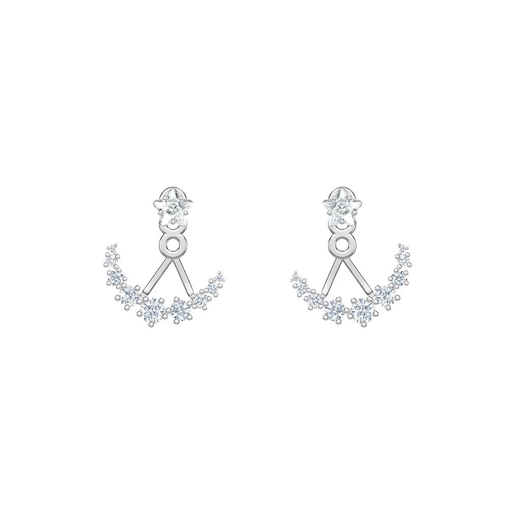 

Swarovski Penélope Cruz Moonsun Pierced Floral Earring Women earrings Rhodium Crystal 5508832 Box (Random Color)