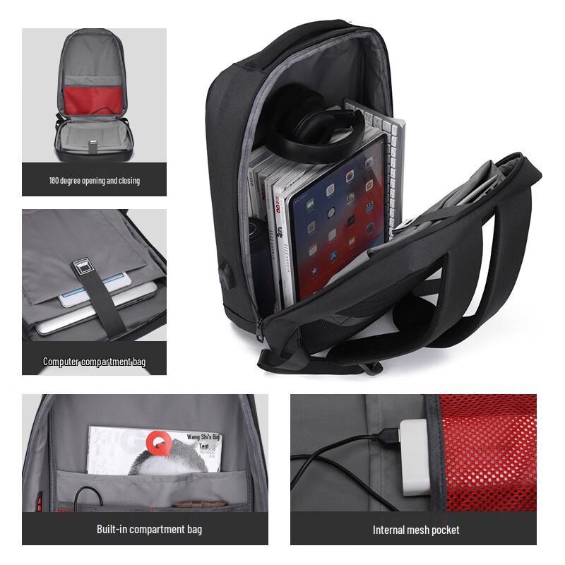 Premium Lightweight Business Commuter Laptop Backpack Fashion Black