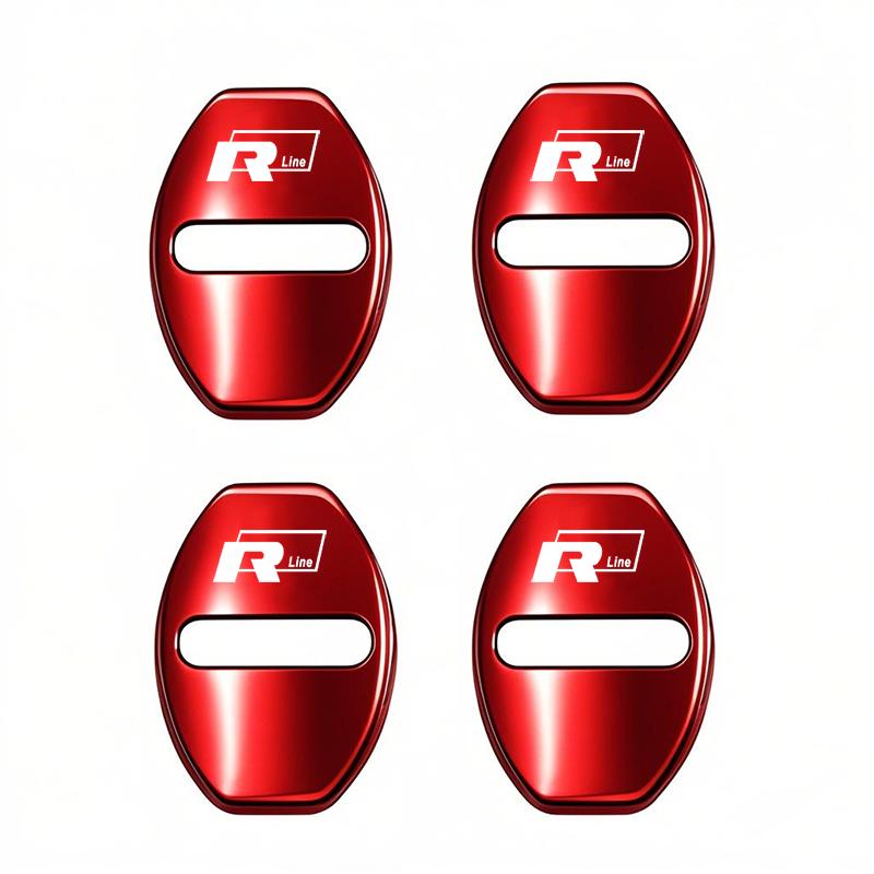 Lijk1 4Pcs Metal Car Door Lock Cover Protective Buckle Cover Sticker Tire Valve For VW GTI Polo Golf MK6 Passat Tiguan Arteon Jetta CC