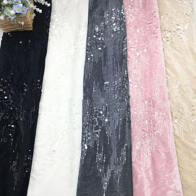 Schwarz/Weiß/Rosa Gestreifter Pailletten-Samtstoff Elastische Basis Stoff zum Nähen von Kleidung für Glänzendes Bühnenkostüm Anzug Kleid Schuhe Hut