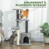 Cat Tree, 103 cm, Platforms, Plush House, Sisal Posts, Grey
