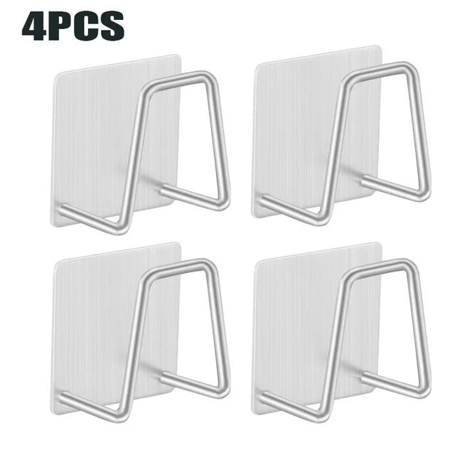 New Kitchen Stainless Steel Sponges Racks Self Adhesive Sink Sponges Drain Drying Rack Kitchen Sink Accessories Storage Holders