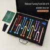 Aluminum Tuning Fork Set: Colored Eight-piece Sound Therapy with Wooden Gift Box