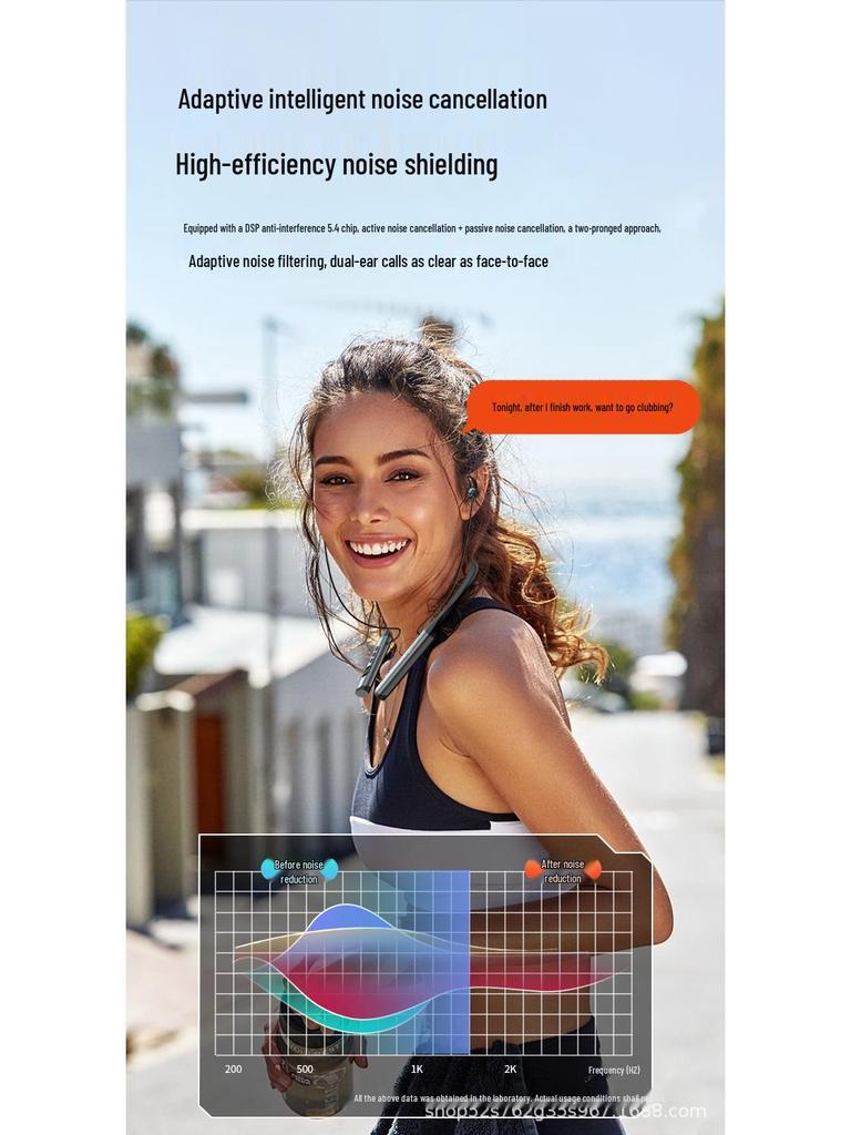 5.4 In-ear Neckband Bluetooth Earphones with Power Display, Dual Connection, and Multiple Sound Effects for Sports