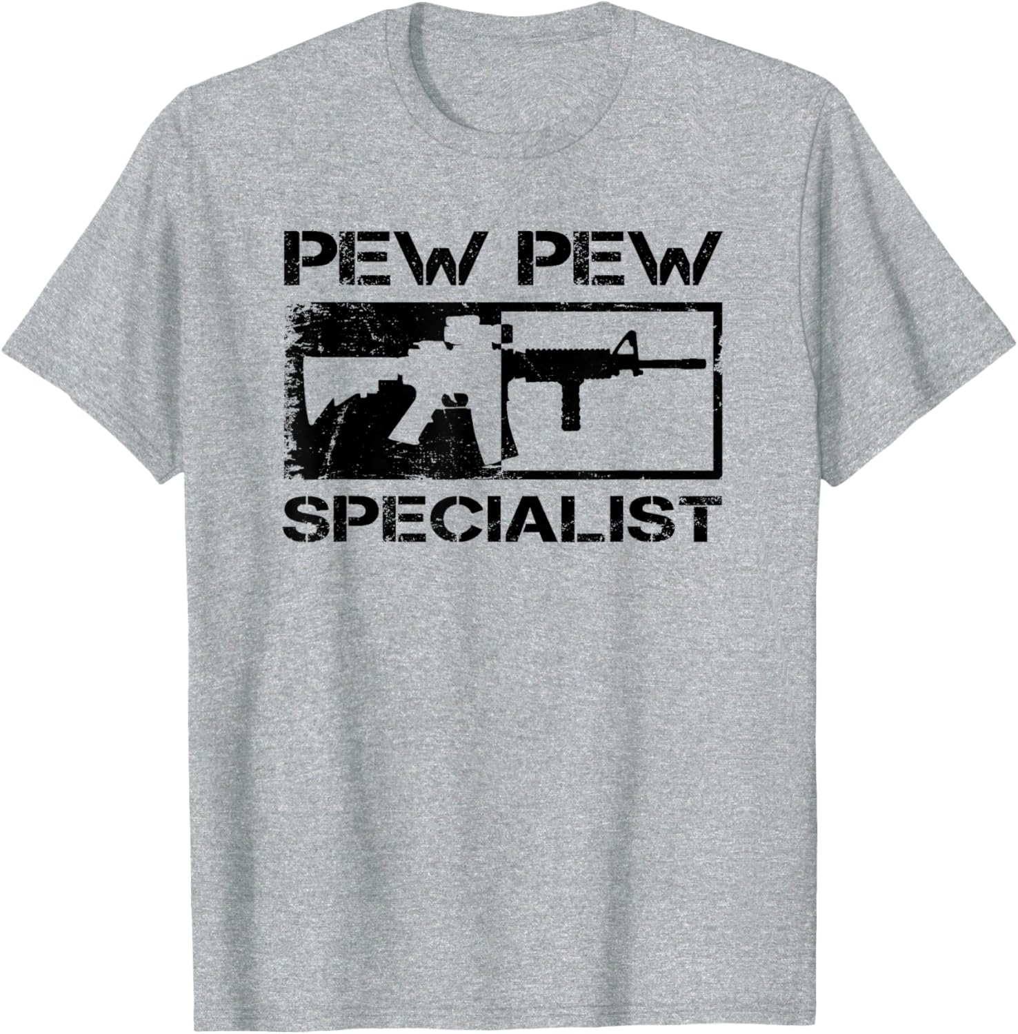 

Специалист по Pew Pew 556 Pro Оружие AR15 Винтовка M4 Смешная футболка с оружием 100% Хлопок Круглый вырез Короткий рукав Летняя Повседневная Мужская Футболка S