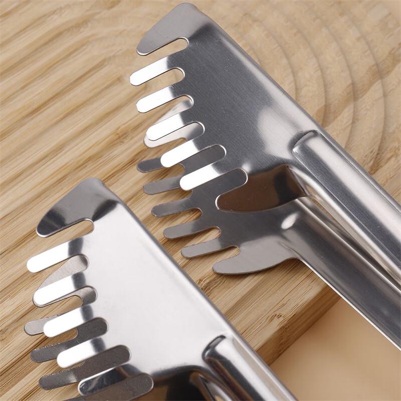 Thickened Stainless Steel Double-Tooth Food Tongs