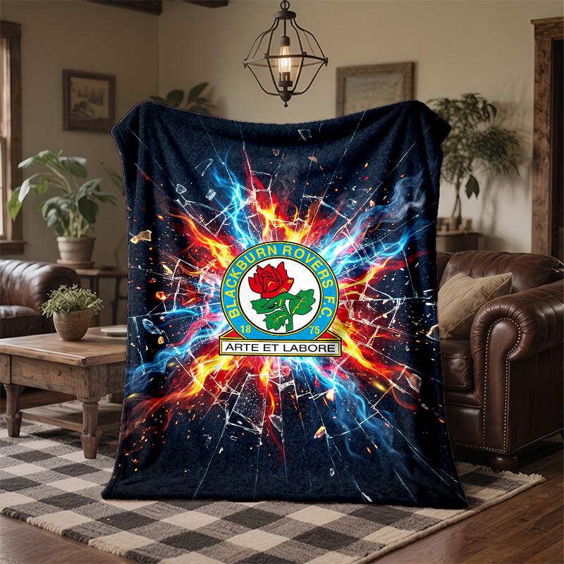 Blackburn Rovers Football Print Flannel Blanket Soft Warm Sofa Bed Throw Blanket For Home Office Bedroom