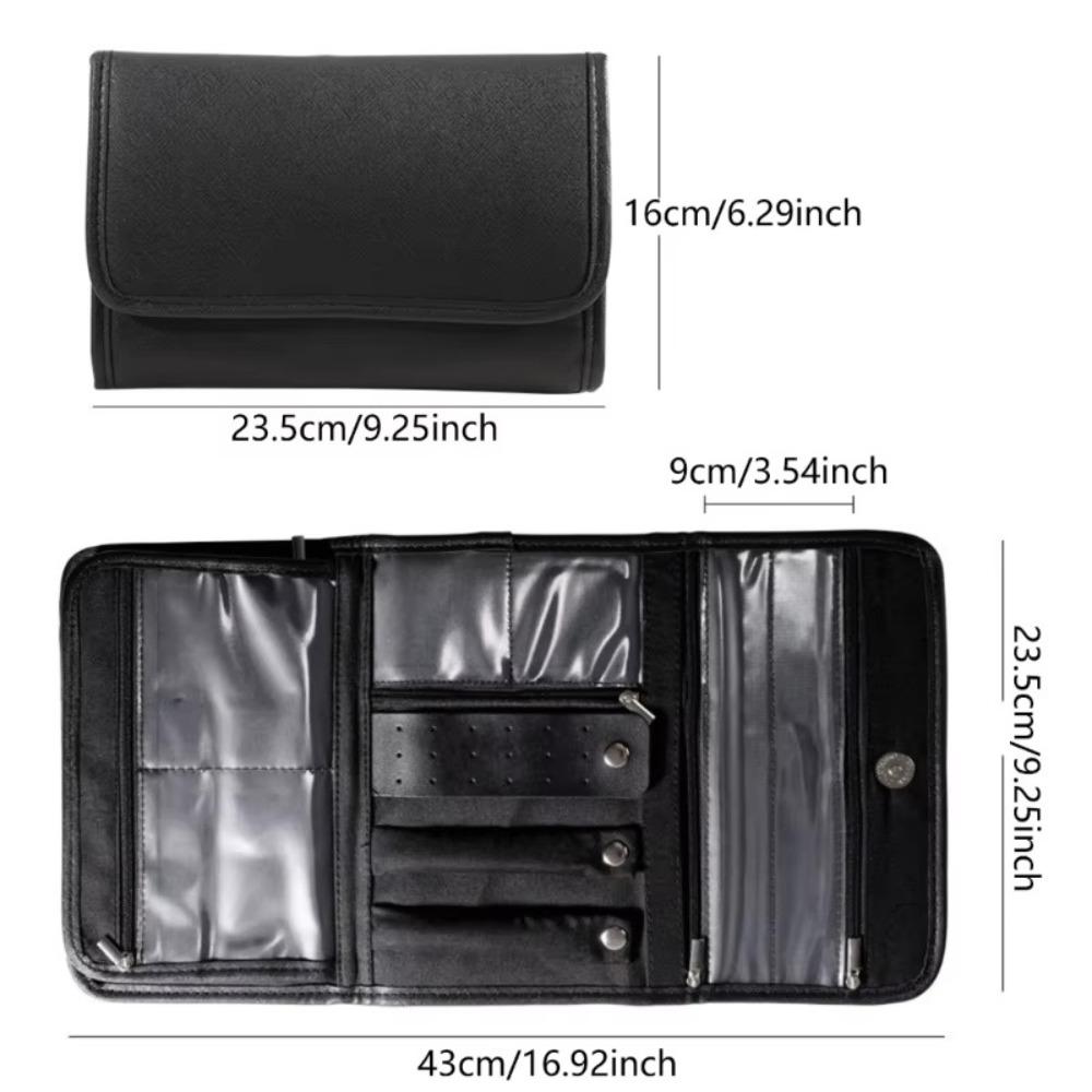 Foldable Jewellery Storage Bag Book Design PU Clear Pockets Portable Necklace Storage Bag with zipper Multifuntional