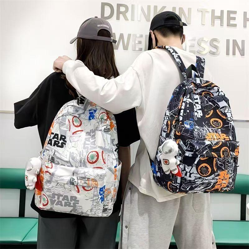 Schoolbag men's ins tide backpack Japanese Harajuku style personality graffiti college student schoolbag simple versatile backpack women