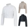 Kim Young Joo Golf Spring/Autumn Edge Pocket Short-Up Training Women'S Crop Zip-Up T-Shirt Koslhd35