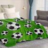 Football Print Flannel Blanket  UltraSoft Plush Soccer Ball Design Bed Sofa Travel Camping Gift