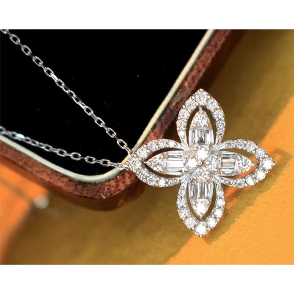 Women Jewelry Set Four Leaf Clover Necklace Diamond Ring Minimalist Stud Earrings