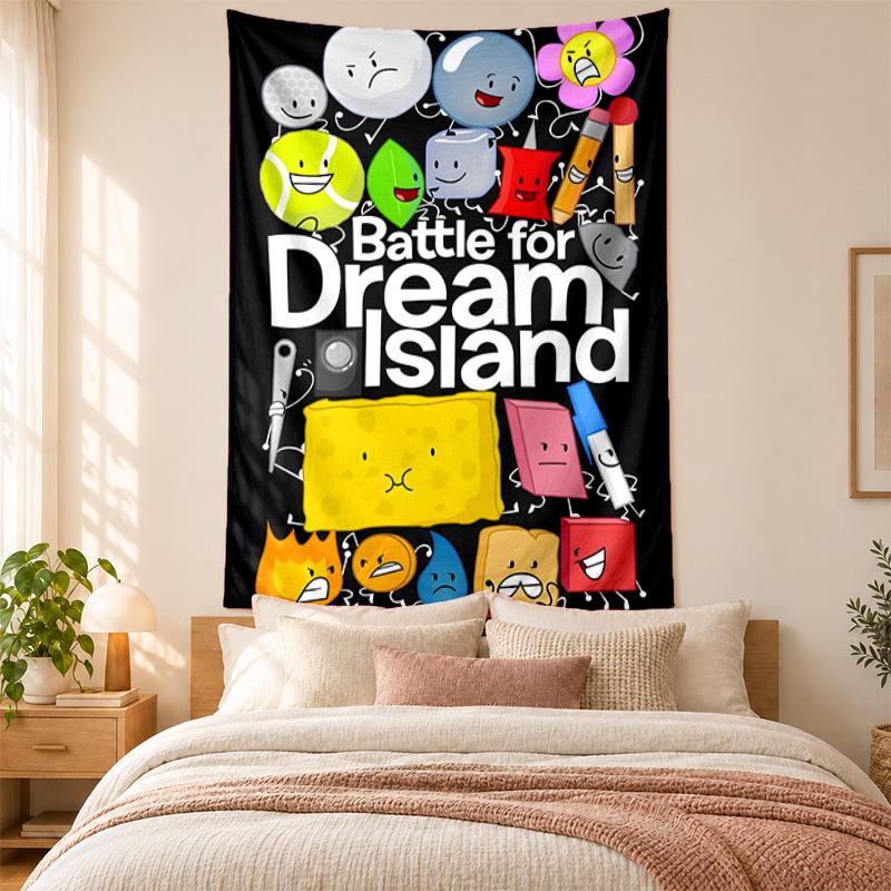 BFDI Charaktere Wandteppich hohe Qualität zur Dekoration von Wohnzimmer Schlafzimmer Wohnheimwänden ideal als Schlafzimmer Wandkunst oder Weihnachtsgeschenk