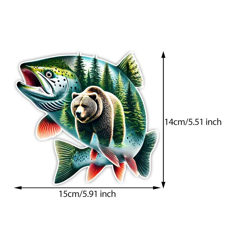

Car Sticker Salmon Wildlife Art Fish Waterproof Vinyl Decal on Bumper Rear Window Laptop Self-adhesive Decal For Car Accessories TM384 B-15cm Longest Side