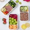 Removable Divider Lunch Storage Container 2 Compartment Refrigerator Storage Box  For Travel