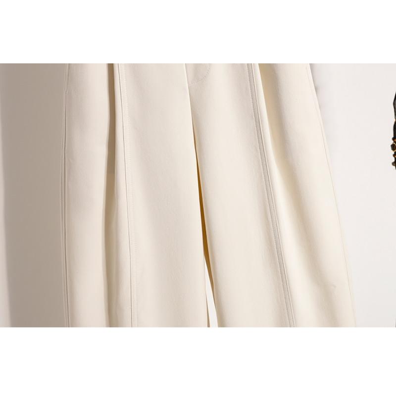 DIMANAF 2026 Plus Size Spring Summer Women Pants Elastic Waist Oversize Fashion Casual Long Pants Solid