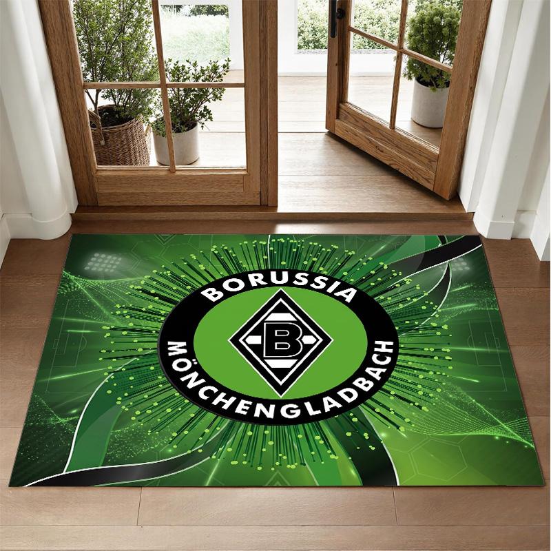 Borussia Mönchengladbach Design Crystal Velvet Rug Soft Decorative Mat for Bedroom Entrance