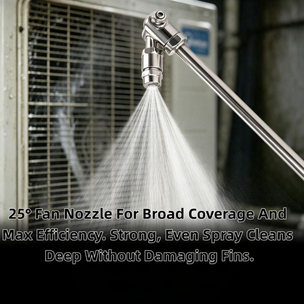 360° Swivel HVAC Coil Cleaning Nozzles 1/4" Quick Connect Coil Cleaning Tool Underbody Cleaning