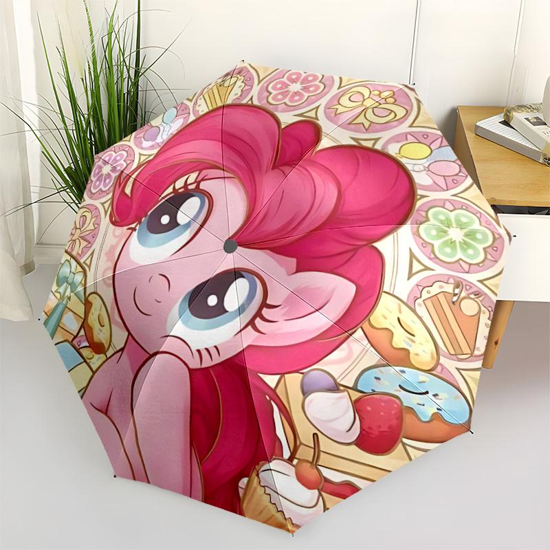1 szt. Automatyczny składany parasol My Little Pony, Wiatroodporna konstrukcja 8-żebrowa, Lekki parasol podróżny dla kobiet/mężczyzn, a0902068