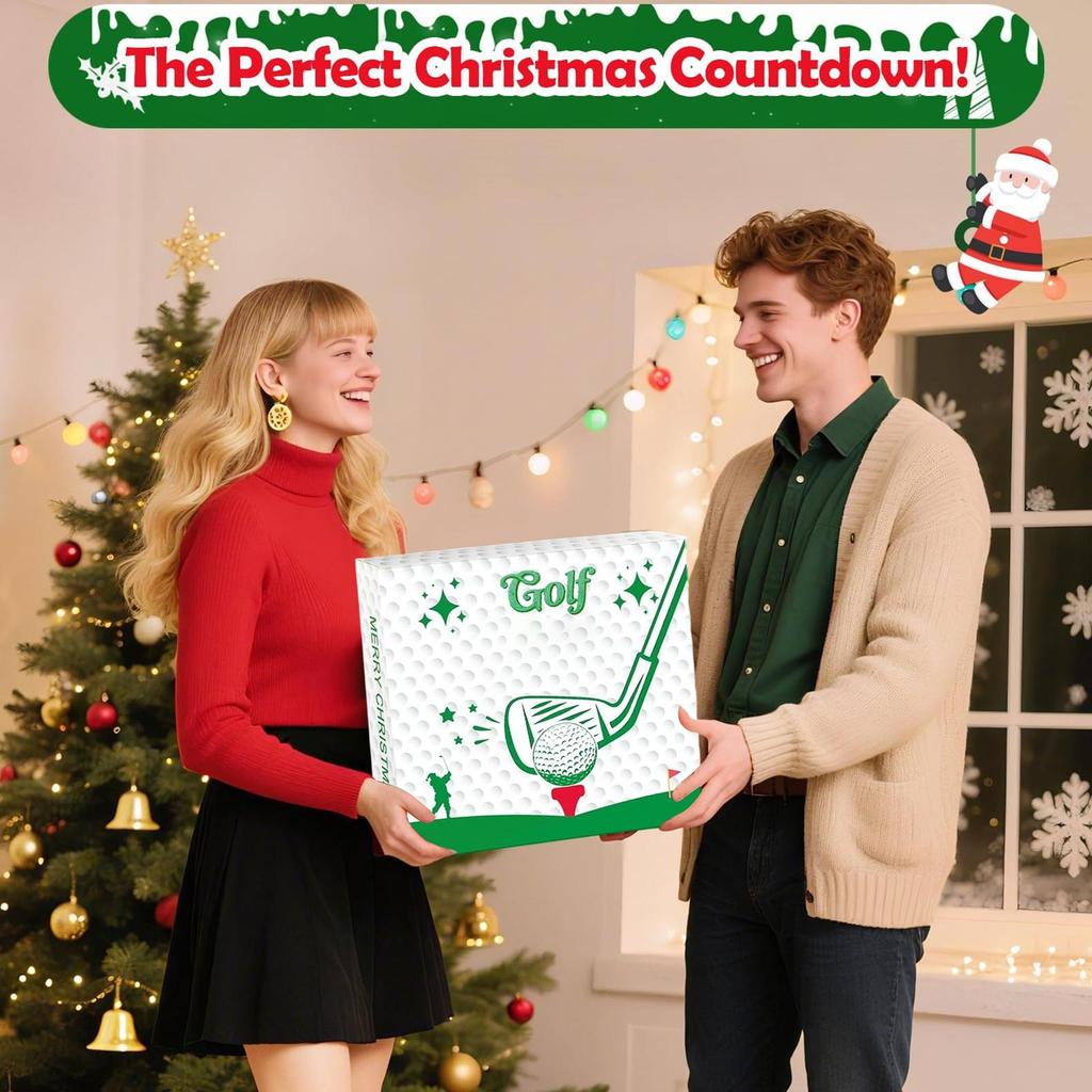 Golf Adventskalender 24 Tage Frohe Weihnachten Golfer Zubehör Neuheit Golf Adventskalender Für Anfänger Enthusiasten Vater Sohn