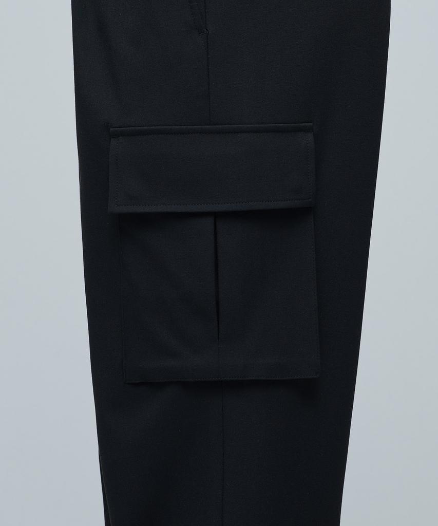 MUSINSA STANDARD Wide Elastic Cargo Slacks [Black]