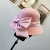 Autumn Winter 100% Wool Hat Bell Hat Women's French Elegant Retro Hepburn Autumn and Winter Celebrity Pearl Wool Felt Bucket Hat