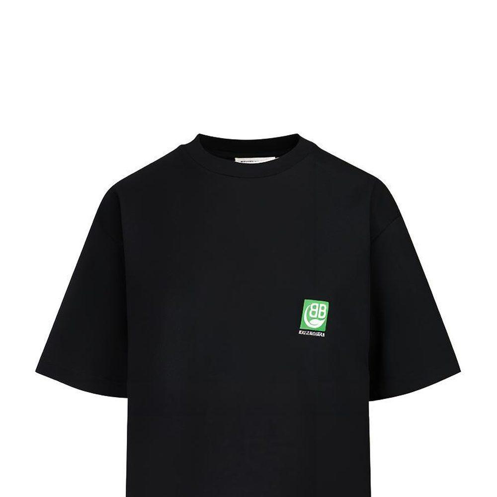 Balenciaga Drop Shoulder Sleeve T Shirt Women's Black Loose Fit 594599THV631000
