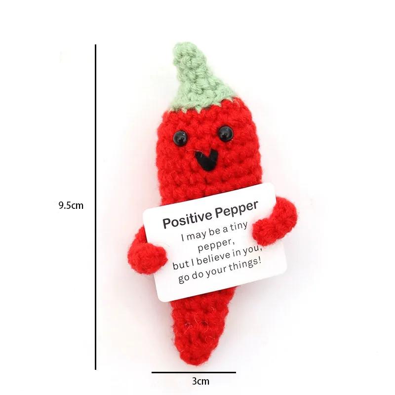 Positive Energy Potato Pocket Hug Handmade AnimalCrochet Mini Doll Funny Wool Gift for Friends or Lover Emotional Support Plant