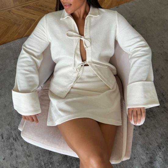 

Женское пальто на шнуровке с бантом и длинным рукавом с отложным воротником, однотонный кардиган, тонкая весенне-летняя рубашка, вечерние блузки для поездок на работу S абрикосовый