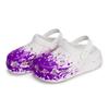 Crocs Crush Clog EVA Aged Fluid Splash Ink Personality Stepping on Feeling Gift Box Hole Shoes Unisex White and Purple