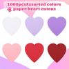 1000 Pcs Valentine's Day Paper 3.9 Inch Heart Cutouts Decorations Heart Shaped Paper Die Cuts for DIY Cards Craft Art Project Bulletin Board